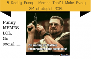 Social media strategist meme featuring Walter Sobchak from The Big Lebowski holding a gun.