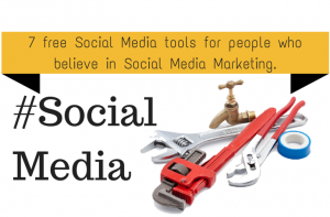 Social media marketing graphic illustrating digital tools using an image of physical plumbing tools.