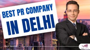 Best PR Company in Delhi banner featuring a professional man in a suit