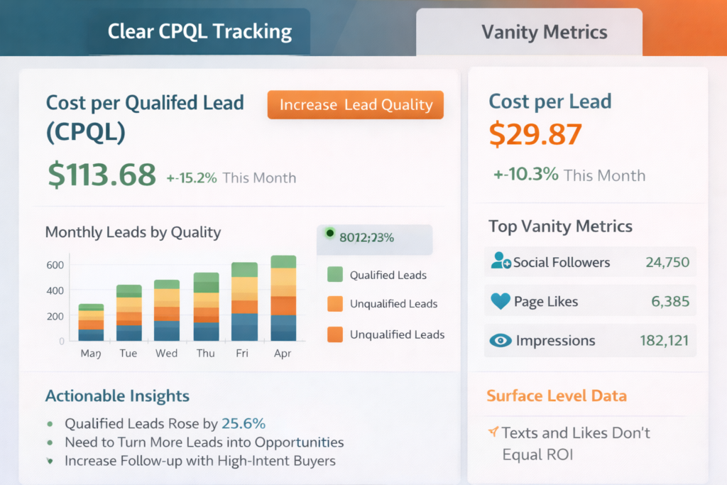 SocialOrange dashboard showing measurable advertising ROI
