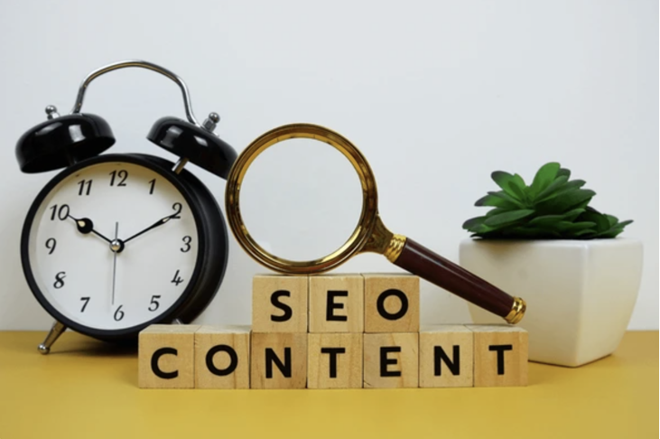 Content writing tools for SEO dashboard showing optimization scores
