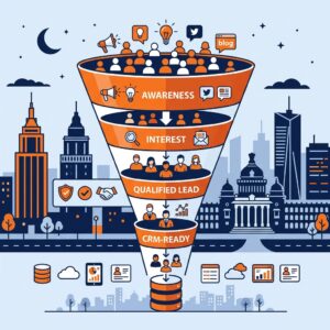 Lead generation funnel showing how Bangalore agencies convert prospects into qualified CRM-ready leads