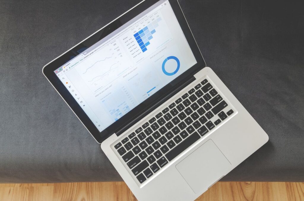Laptop showing a marketing analytics dashboard, representing digital marketing services in Bangalore