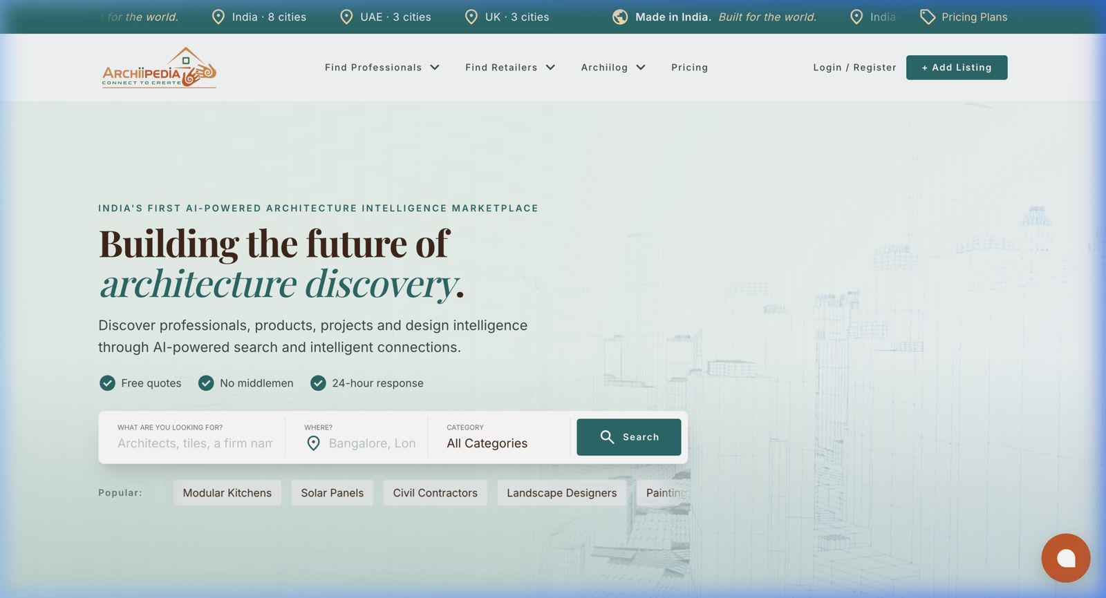 Archiipedia website design