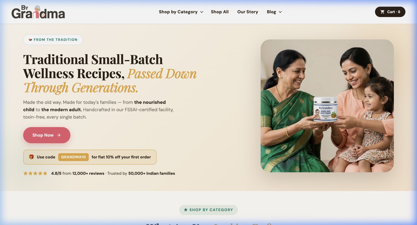 ByGrandma website design
